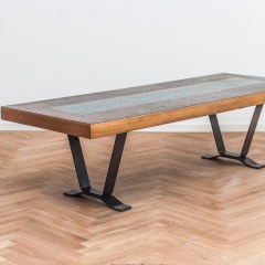 1950s Etched Copper Coffee Table