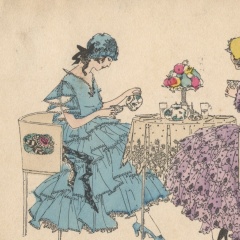 Mela Koehler Deux élégantes à l'heure du thé.Postcard