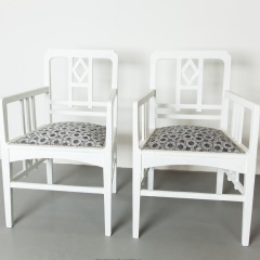 Pair of Secession armchairs in white